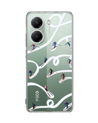 Etui do Xiaomi POCO X7 Pro przeźroczyste, silikonowe Flexi, Zimowa magia, Narciarskie wiraże