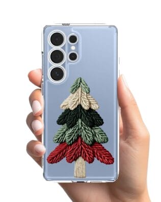 Etui do Samsung Galaxy S25 Ultra przeźroczyste, silikonowe Flexi, Przytulne święta, Dziana choinka