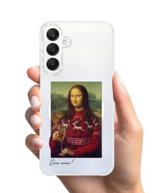 Etui do Samsung Galaxy A25 5G z MagSafe przeźroczyste, silikonowe Flexi, Mona Lisa z szampanem