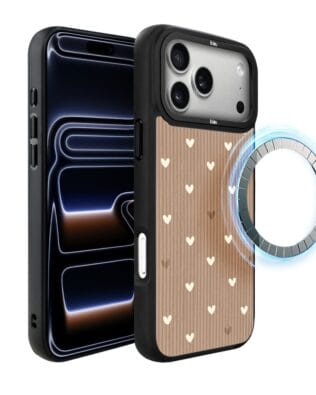 Etui do iPhone 17 Pro Max IBIZU DropGuard Matt z MagSafe, Boho, Pudrowe serca
