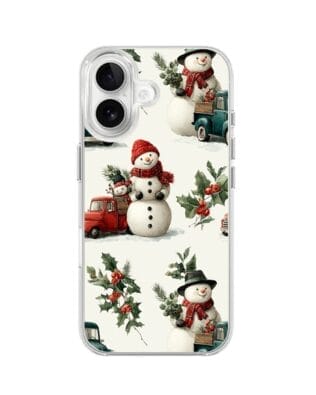 Etui do iPhone 16 Plus z MagSafe przeźroczyste, silikonowe Flexi, Przytulne święta, Zimowe miasteczko