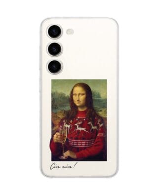 Etui do Samsung Galaxy S23 Plus przeźroczyste, silikonowe Flexi, Mona Lisa z szampanem