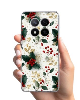 Etui do Xiaomi Redmi Note 14 Pro 4G przeźroczyste, silikonowe Flexi, Przytulne święta, Ozdoby świąteczne