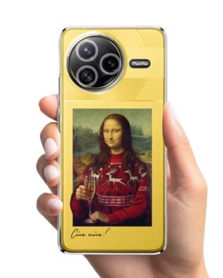 Etui do Xiaomi POCO F7 Ultra przeźroczyste, silikonowe Flexi, Mona Lisa z szampanem