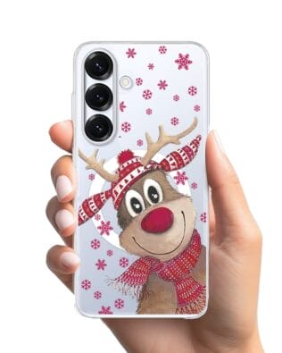 Etui do Samsung Galaxy S25 Plus z MagSafe przeźroczyste, silikonowe Flexi, Renifer