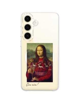Etui do Samsung Galaxy S24 Plus z MagSafe przeźroczyste, silikonowe Flexi, Mona Lisa z szampanem