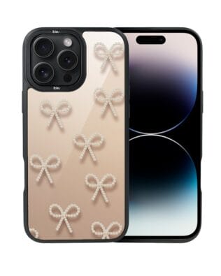 Etui do iPhone 14 Pro Max IBIZU DropGuard Matt z MagSafe, Zimowa magia, Perłowe kokardki