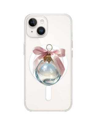 Etui do iPhone 13 Mini z MagSafe przeźroczyste, silikonowe Flexi, Przytulne święta, Kryształowa bombka