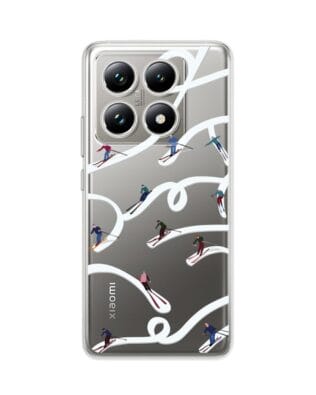 Etui do Xiaomi 14T Pro przeźroczyste, silikonowe Flexi, Zimowa magia, Narciarskie wiraże