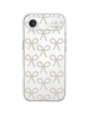 Etui do iPhone Air przeźroczyste, silikonowe Flexi, Przytulne święta, złote kokardki