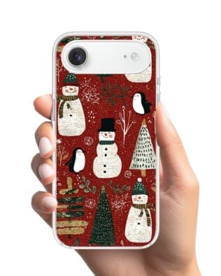 Etui do iPhone Air z MagSafe przeźroczyste, silikonowe Flexi, Przytulne święta, Rustykalna świąteczna kraina