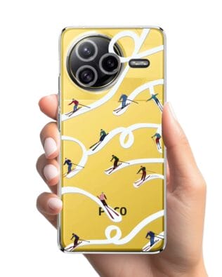 Etui do Xiaomi POCO F7 Ultra przeźroczyste, silikonowe Flexi, Zimowa magia, Narciarskie wiraże