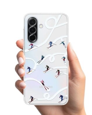 Etui do Samsung Galaxy A36 5G przeźroczyste, silikonowe Flexi, Zimowa magia, Narciarskie wiraże