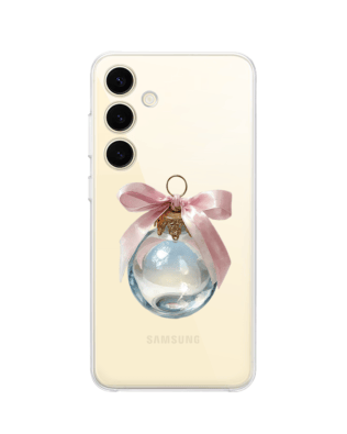 Etui do Samsung Galaxy S24 przeźroczyste, silikonowe Flexi, Przytulne święta, Kryształowa bombka