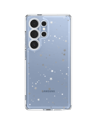 Etui do Samsung Galaxy S25 Ultra przeźroczyste, silikonowe Flexi, Zimowa magia, Szampańskie gwiazdki