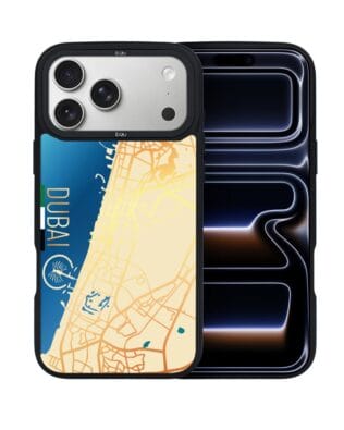Etui do iPhone 17 Pro IBIZU DropGuard Matt z MagSafe, mapy świata, Dubai