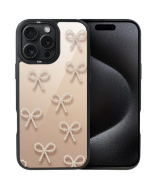 Etui do iPhone 15 Pro Max IBIZU DropGuard Matt z MagSafe, Zimowa magia, Perłowe kokardki