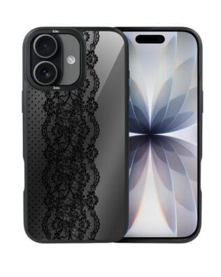 Etui do iPhone 17 IBIZU DropGuard Matt z MagSafe, Midnight, Ornamentowa koronka