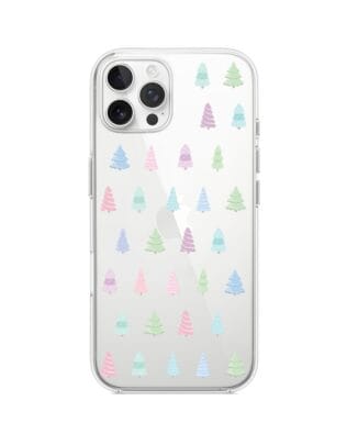Etui do iPhone 12 Pro przeźroczyste, silikonowe Flexi, Pastelowe choinki