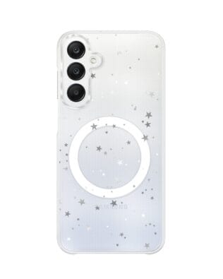 Etui do Samsung Galaxy A25 5G z MagSafe przeźroczyste, silikonowe Flexi, Zimowa magia, Szampańskie gwiazdki