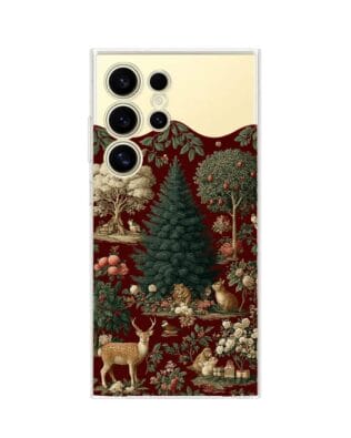 Etui do Samsung Galaxy S24 Ultra przeźroczyste, silikonowe Flexi, Zimowa magia, świąteczny las