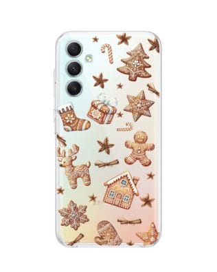 Etui do Samsung Galaxy A34 5G przeźroczyste, silikonowe Flexi, Magia pierniczków