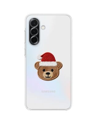 Etui do Samsung Galaxy A36 5G przeźroczyste, silikonowe Flexi, Przytulne święta, Miś mikołajek