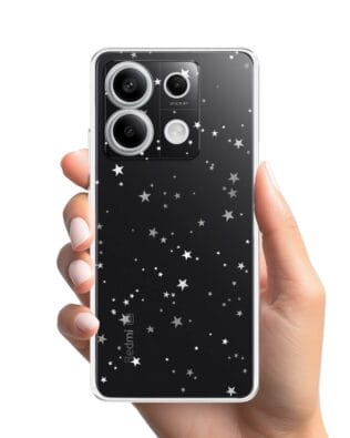 Etui do Xiaomi Redmi Note 13 Pro 5G przeźroczyste, silikonowe Flexi, Zimowa magia, Szampańskie gwiazdki