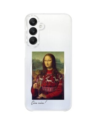 Etui do Samsung Galaxy A25 5G z MagSafe przeźroczyste, silikonowe Flexi, Mona Lisa z szampanem
