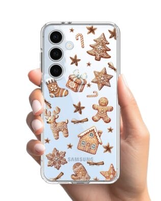 Etui do Samsung Galaxy S24 FE przeźroczyste, silikonowe Flexi, Magia pierniczków