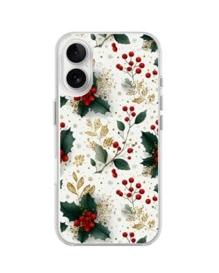 Etui do iPhone 16 przeźroczyste, silikonowe Flexi, Przytulne święta, Ozdoby świąteczne