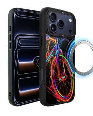 Etui do iPhone 17 Pro IBIZU DropGuard Matt z MagSafe, #ElectroMove, Rowerowa wibracja