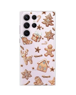 Etui do Samsung Galaxy S23 Ultra przeźroczyste, silikonowe Flexi, Magia pierniczków