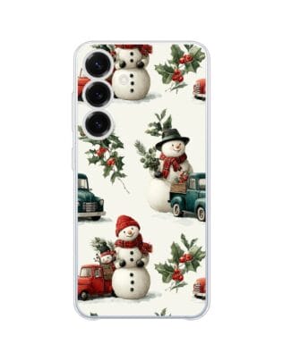 Etui do Samsung Galaxy S25 Plus przeźroczyste, silikonowe Flexi, Przytulne święta, Zimowe miasteczko