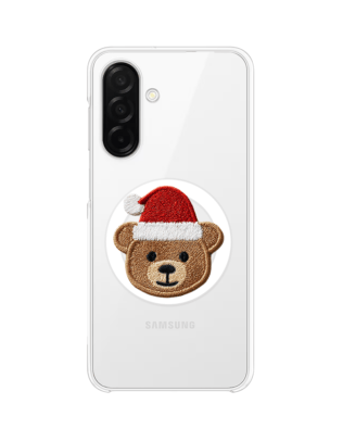 Etui do Samsung Galaxy A26 5G z MagSafe przeźroczyste, silikonowe Flexi, Przytulne święta, Miś mikołajek
