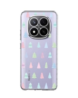 Etui do Xiaomi Redmi Note 14 Pro 4G przeźroczyste, silikonowe Flexi, Pastelowe choinki