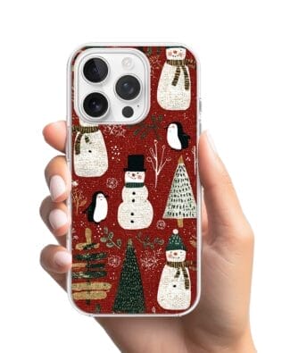 Etui do iPhone 13 Pro przeźroczyste, silikonowe Flexi, Przytulne święta, Rustykalna świąteczna kraina