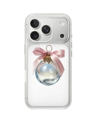 Etui do iPhone 17 Pro przeźroczyste, silikonowe Flexi, Przytulne święta, Kryształowa bombka