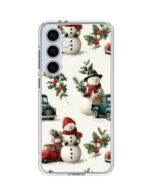 Etui do Samsung Galaxy S24 FE przeźroczyste, silikonowe Flexi, Przytulne święta, Zimowe miasteczko