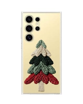 Etui do Samsung Galaxy S24 Ultra przeźroczyste, silikonowe Flexi, Przytulne święta, Dziana choinka
