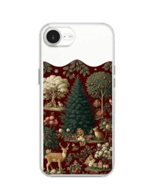 Etui do iPhone 16e z MagSafe przeźroczyste, silikonowe Flexi, Zimowa magia, świąteczny las