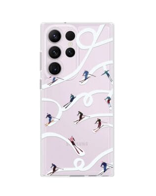 Etui do Samsung Galaxy S23 Ultra przeźroczyste, silikonowe Flexi, Zimowa magia, Narciarskie wiraże