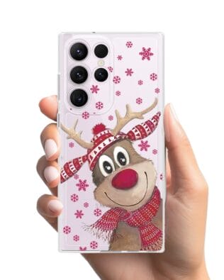 Etui do Samsung Galaxy S23 Ultra przeźroczyste, silikonowe Flexi, Renifer