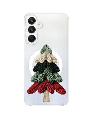 Etui do Samsung Galaxy A25 5G z MagSafe przeźroczyste, silikonowe Flexi, Przytulne święta, Dziana choinka