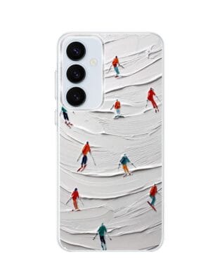 Etui do Samsung Galaxy A35 5G z MagSafe przeźroczyste, silikonowe Flexi, Zimowa magia, Narciarski obraz