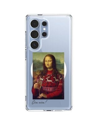 Etui do Samsung Galaxy S25 Ultra z MagSafe przeźroczyste, silikonowe Flexi, Mona Lisa z szampanem