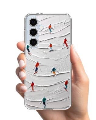 Etui do Samsung Galaxy S24 FE przeźroczyste, silikonowe Flexi, Zimowa magia, Narciarski obraz