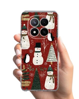 Etui do Xiaomi Redmi Note 14 Pro 4G przeźroczyste, silikonowe Flexi, Przytulne święta, Rustykalna świąteczna kraina