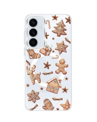 Etui do Samsung Galaxy A55 5G z MagSafe przeźroczyste, silikonowe Flexi, Magia pierniczków