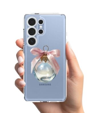 Etui do Samsung Galaxy S25 Ultra przeźroczyste, silikonowe Flexi, Przytulne święta, Kryształowa bombka